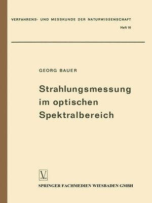 cover image of Strahlungsmessung im optischen Spektralbereich